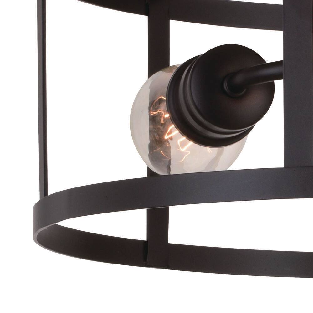 Bronze Drum 15" Indoor/Outdoor Semi-Flush Mount Light