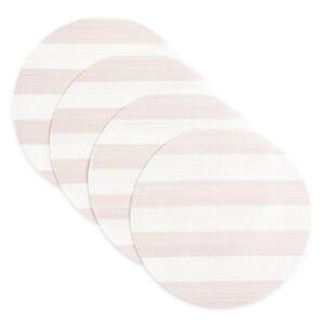 Basic Cabana Stripe 15 in. Beige Polyester Indoor/Outdoor Placemat (Set of 4)