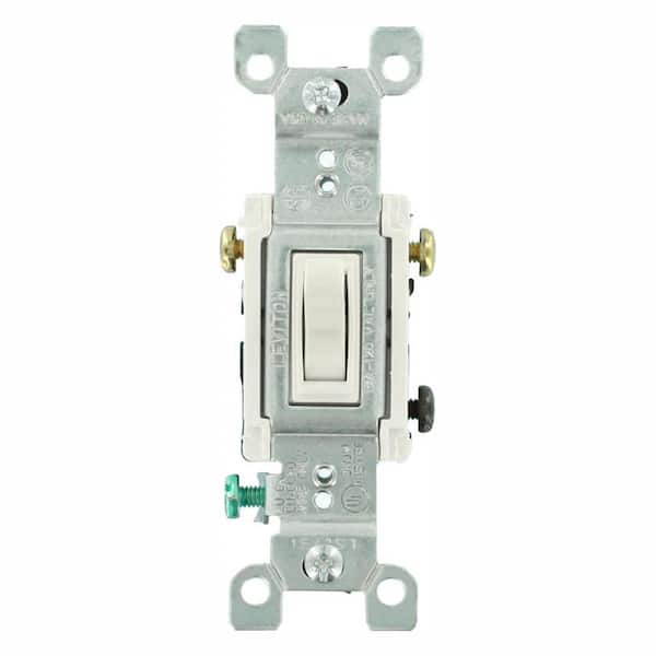 Leviton 15 Amp 3-Way Toggle Switch, White (6-Pack)