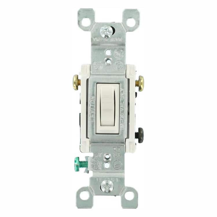 Leviton 15 Amp 3-Way Toggle Switch, White (6-Pack) 1453-2WM