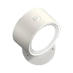 Wireless 1 Light White LED Wall Sconce with Remote Control