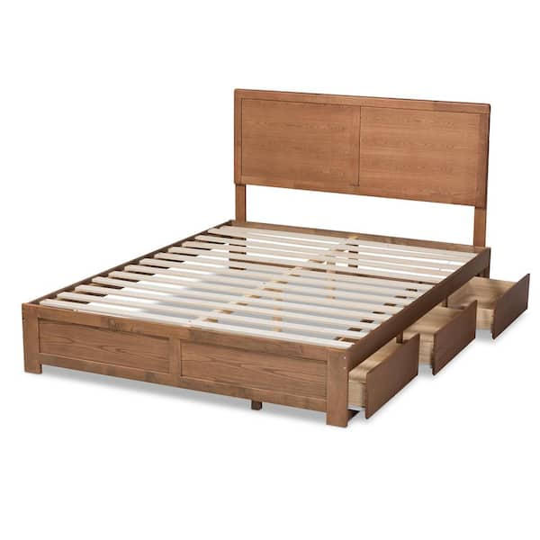 Baxton Studio Aras Ash Walnut Queen Platform Storage Bed 175 9420