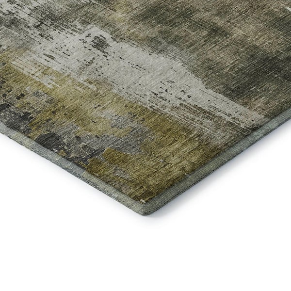 Mayfield Premium Machine Washable Abstract AMF1649 Pewter 5 ft. x 7 ft. 6 in. Area Rug
