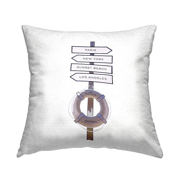 Casual Square Grey Nautical Anchor Accent Pillow Casual Square Grey Nautical Anchor Accent Pillow