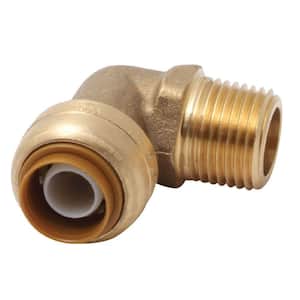 1/2 in. Push-to-Connect x MIP Brass 90-Degree Elbow Fitting