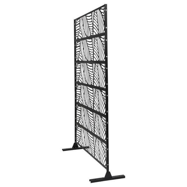 5.94 ft. x 3.72 ft. Black Hollow Outdoor Privacy Screens Freestanding Metal Privacy Fence Screen Decorative Room Divider