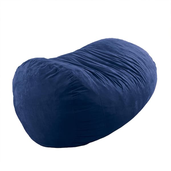 Noble House Baron 8 ft. Blue Suede Polyester Bean Bag