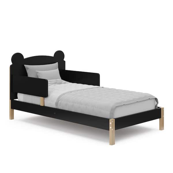 Teddy Bear Black with Driftwood Crib Toddler Bed