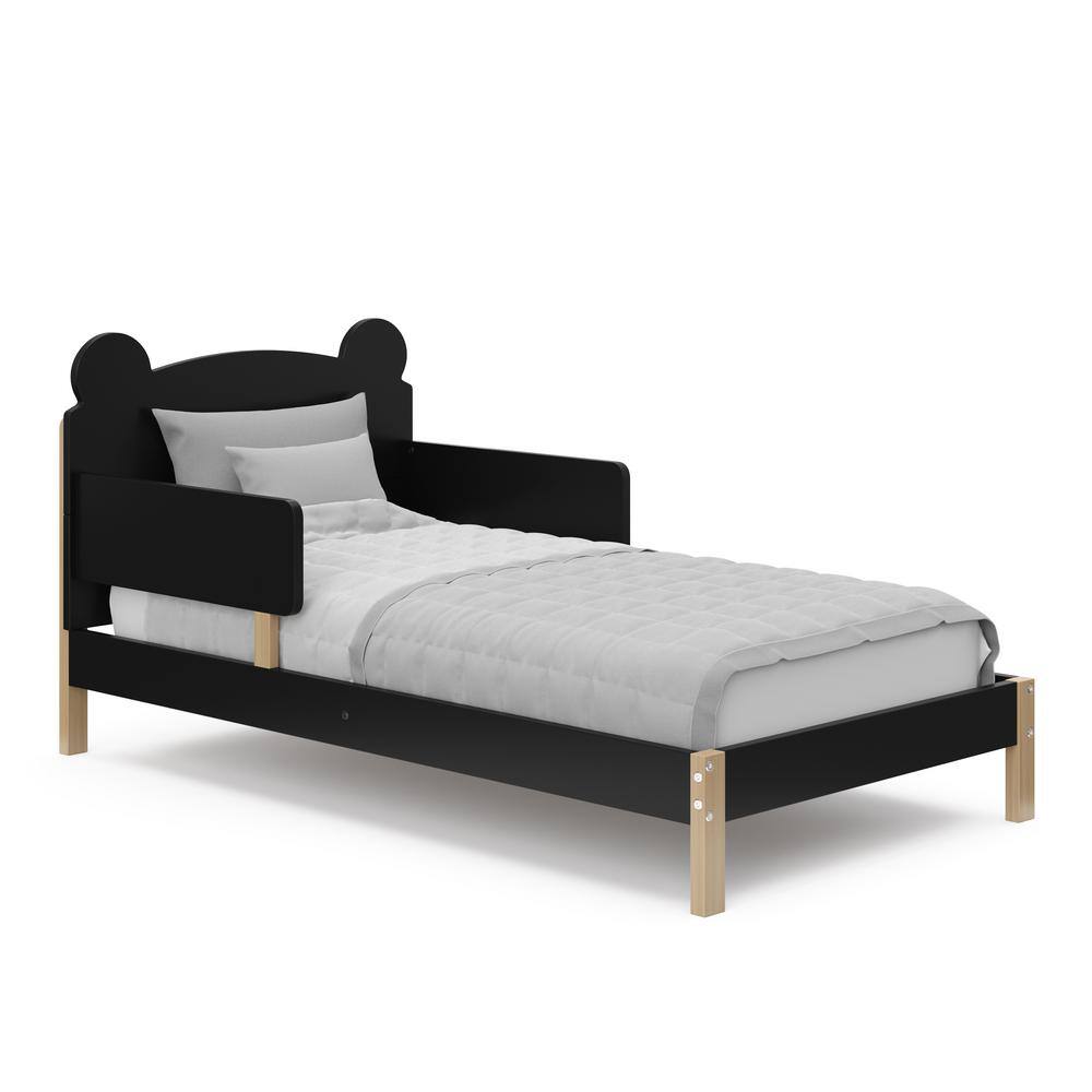Teddy Bear Black with Driftwood Crib Toddler Bed