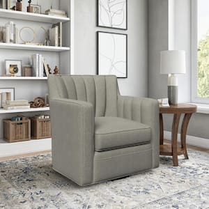 Zahara Dove Gray Linen Swivel Arm Chair