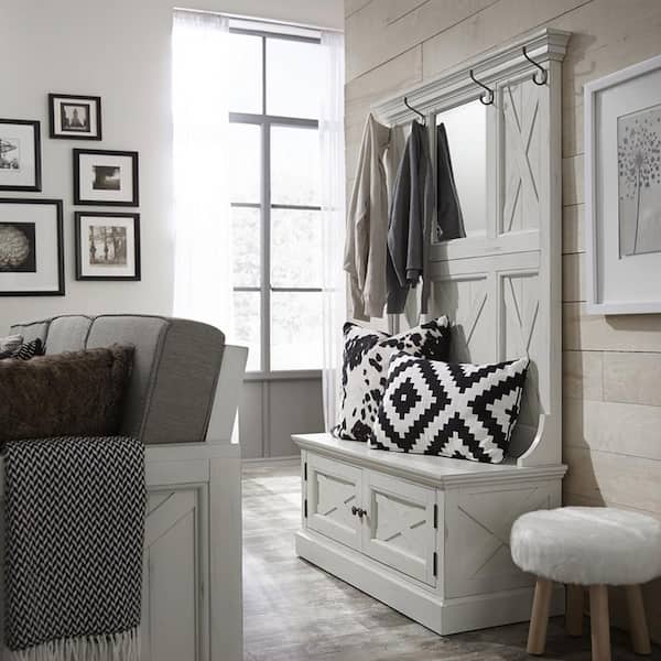 Seaside Lodge Hand Rubbed White Hall Tree