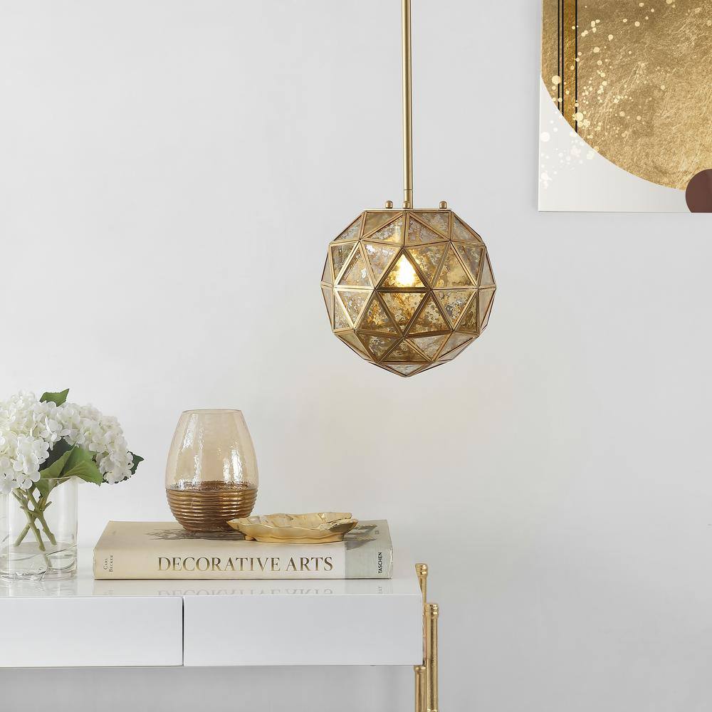 Radiant Shimmer 16" Gold & Clear Glass Globe LED Pendant