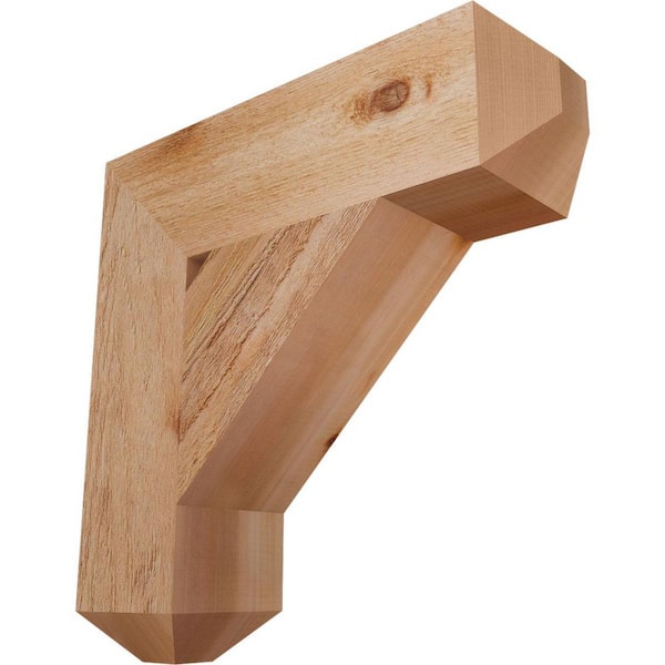 Ekena Millwork 6 in. x 22 in. x 22 in. Western Red Cedar Traditional Craftsman Rough Sawn Bracket