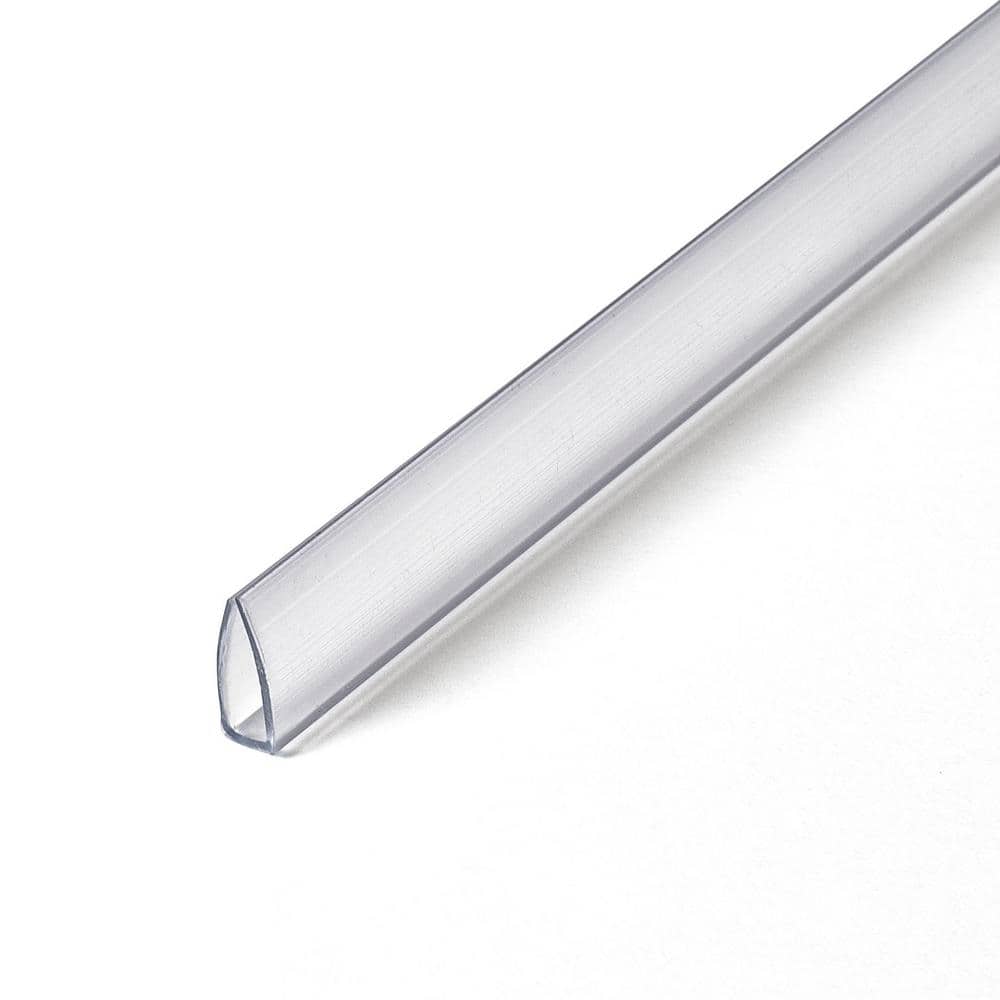 1/2 in. D x 3/16 in. W x 96 in. L Clear PVC Plastic U-Channel Moulding Fits