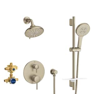 Timeless 3-Spray Dual Wall Mount Fixed and Handheld Shower Head 1.75 GPM in Brushed Nickel (Valve Included)