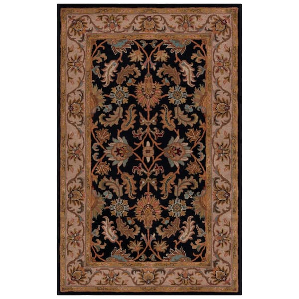 SAFAVIEH Heritage Black/Beige Doormat 2 ft. x 3 ft. Border Area Rug