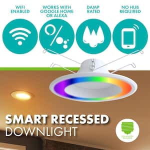 5/6 in. Smart Wi-Fi Plus BLE 12-Watt LED Recessed Downlight Retrofit (4-Pack)