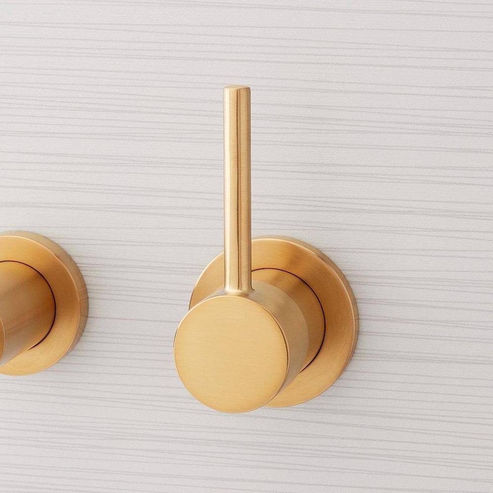 Polished Brass Wall Mounted Modern Bathroom Faucet