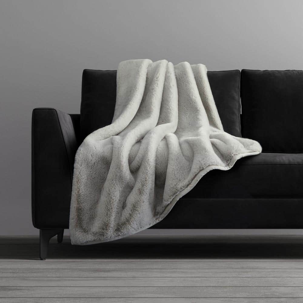 Lapland Grey Polyester Throw Blanket