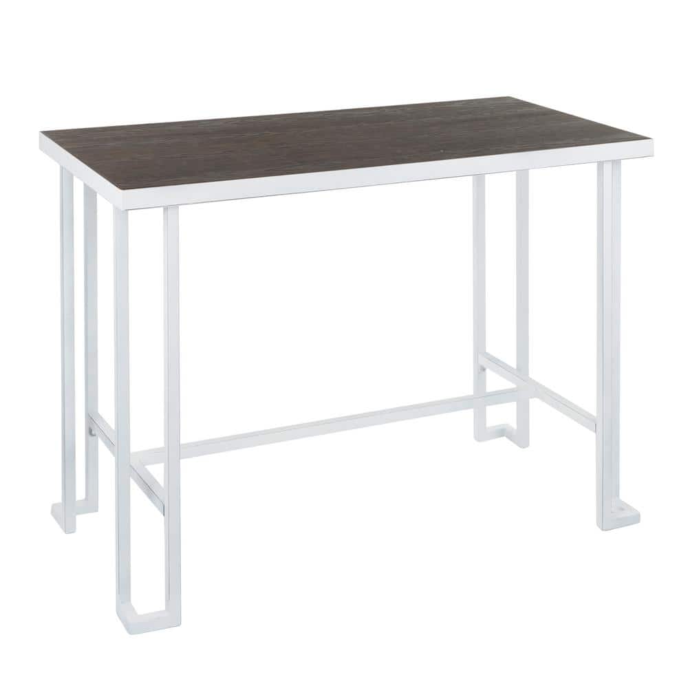 UPC 681144100094 product image for White Metal and Espresso Wood Roman Counter Height Dining Table in Vintage | upcitemdb.com