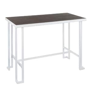White Metal and Espresso Wood Roman Counter Height Dining Table in Vintage