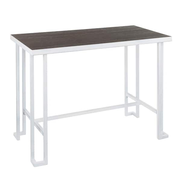 Lumisource White Metal and Espresso Wood Roman Counter Height Dining Table in Vintage