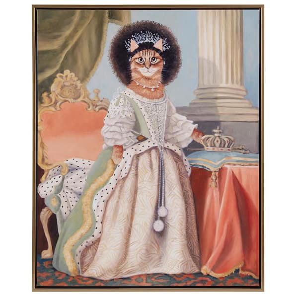 Madison Park Renaissance Style Royal Cat Portrait by Carol Lew Framed Art Print 1.25 in. x 16.5 in.