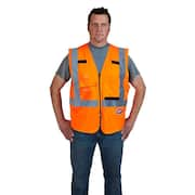 4X-Large/5X-Large Orange Class 2-High Visibility Safety Vest with 10-Pockets (12-Pack)