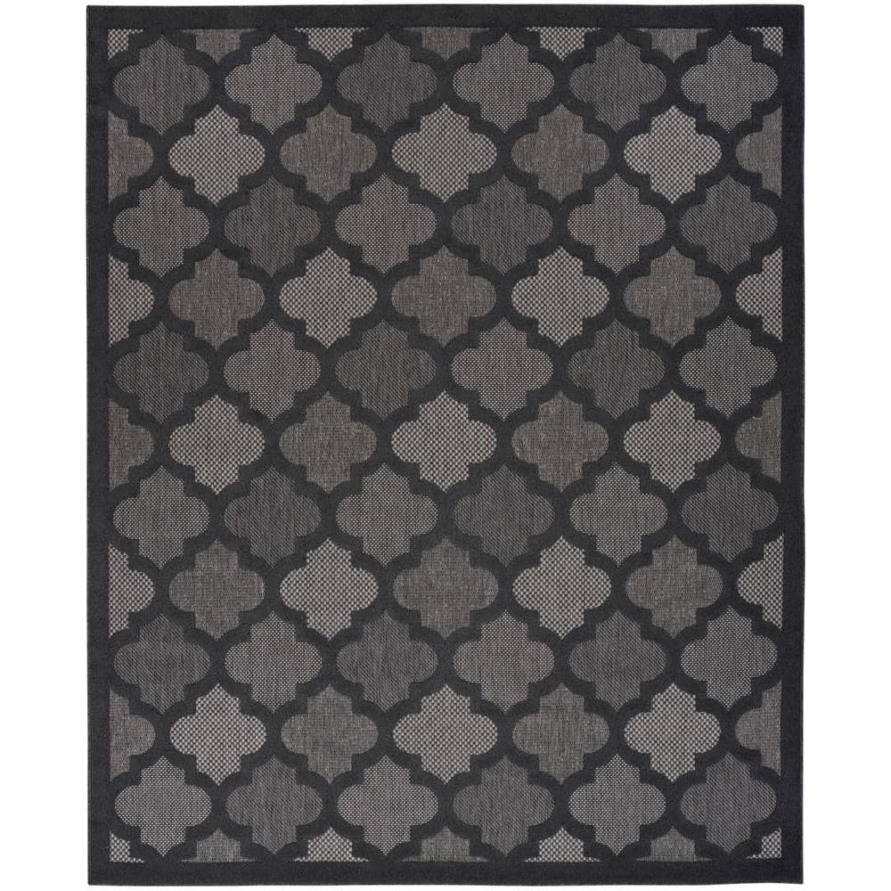 UPC 099446042392 product image for Easy Care Charcoal/Black 9 ft. x 12 ft. Geometric Contemporary Indoor Outdoor Ar | upcitemdb.com