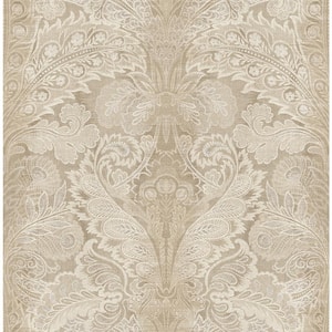 Oriental Damask Beige Paper Non Pasted Strippable Wallpaper Roll (Cover 56.00 sq. ft.)