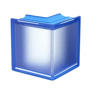 3 in. Thick Series 6 x 6 x 3 in. Corner (1-Pack) Blueberry Mist Pattern Glass Block (Actual 5.75 x 5.75 x 3.12 in.)