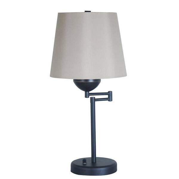 Cresswell 24 in. Oil Rubbed Bronze Desk Lamp with Swing Arm and LED Reading Light