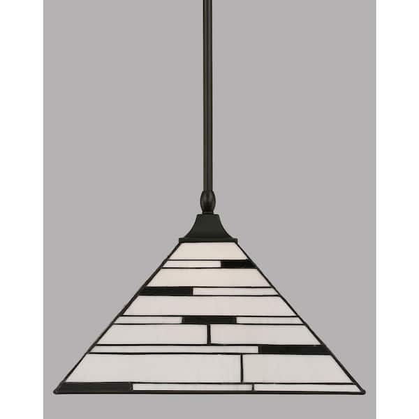 Unbranded Sparta 100-Watt 1-Light Matte Black Bowl Mini Pendant Light with Glass Shade