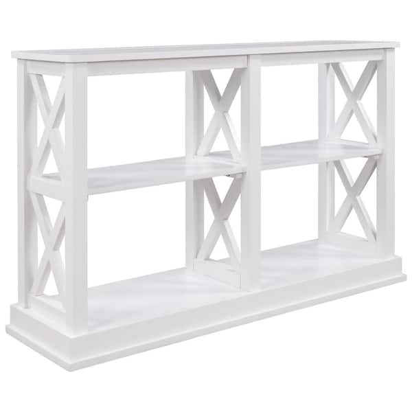 3 tier deals console table white