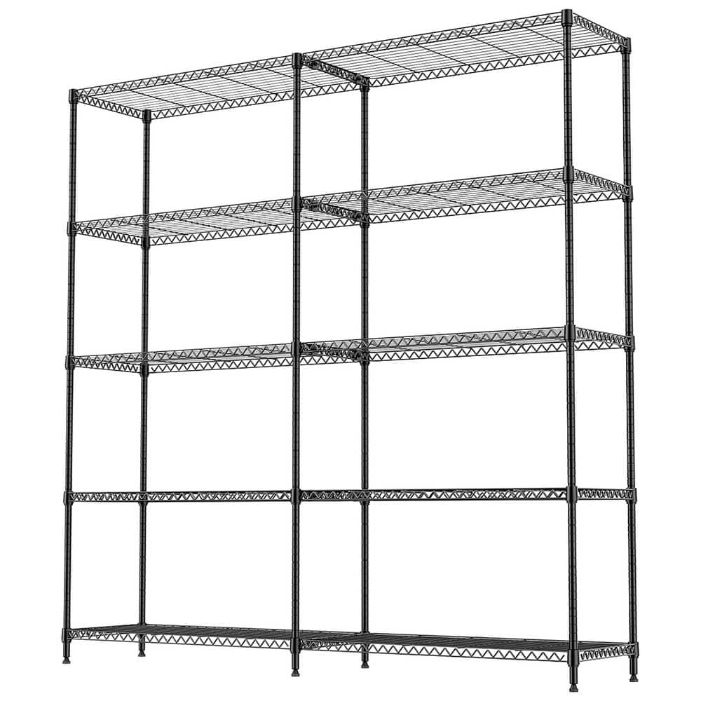 34 in. W x 71 in. H x 16 in. D Metal Rectangular 5-Tier Shelf in Black price history on PriceWatchPro