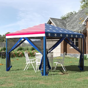 10 ft. x 10 ft. Pop Up Canopy Tent, Outdoor Instant Gazebo with Netting and Carry Bag, Height Adjustable