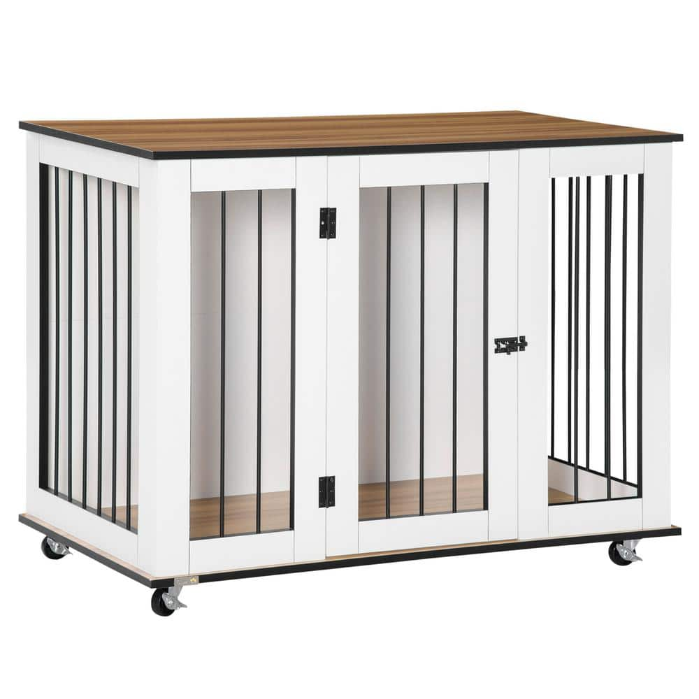 PawHut Modern Dog Crate End Table with Easy to Clean Surface, Large Dog ...