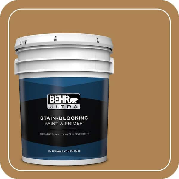 BEHR ULTRA 5 gal. #S300-6 Harvest Time Satin Enamel Exterior Paint & Primer