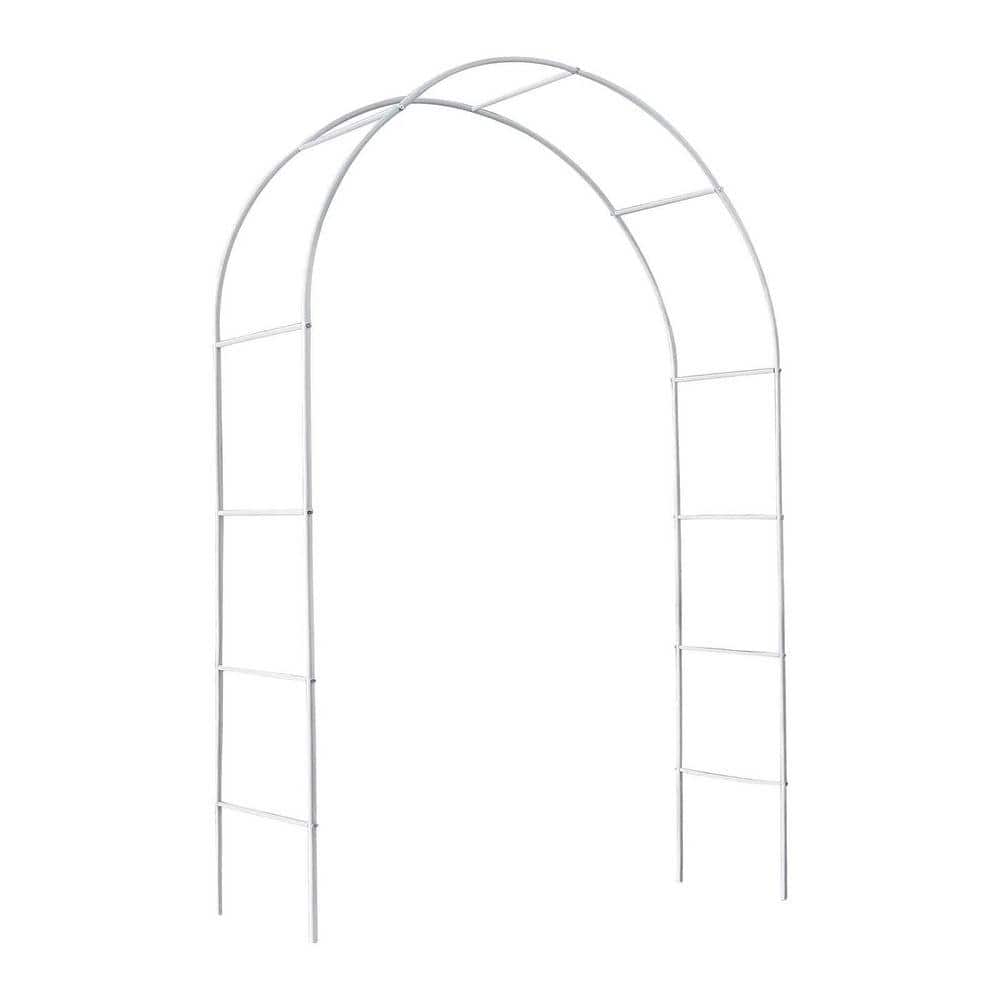 55 in. x 15 in. x 95 in. White Metal Garden Arch Trellis Adjustable Outdoor Arbor for Climbing Plants price history on PriceWatchPro