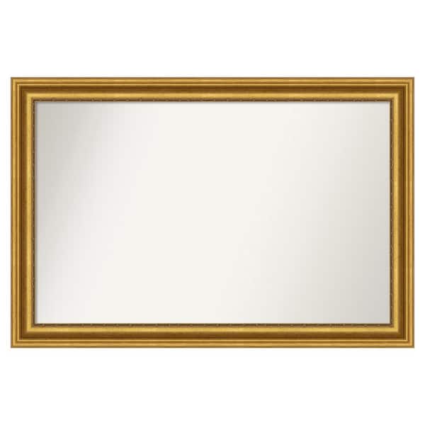 Amanti Art Parlor Gold 51.75 in. W x 34.75 in. H Custom Non-Beveled Recycled Polystyrene Framed Bathroom Vanity Wall Mirror