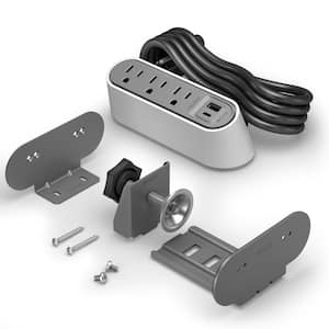 Wiremold 3-Outlet Desktop Power Strip Center Kit with USB A/C, 6 ft. Cord, White