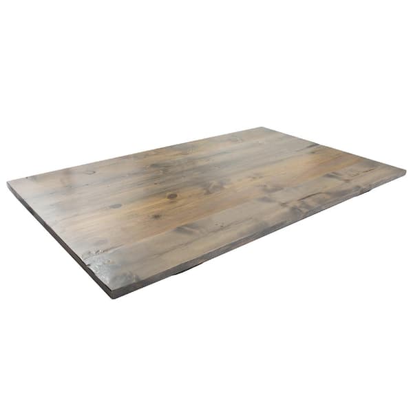 PIPE DECOR 60 in. x 36 in. x 1.25 in. Riverstone Grey Restore Dining Table Wood Top