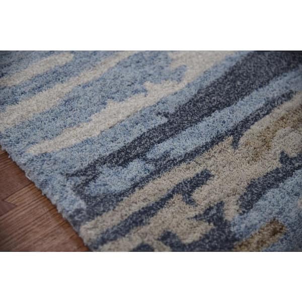 Abstract 8 x 10 Water Blue Abstract Pattern Area Rug for High Traffic Living Room Dining Room Bedroom