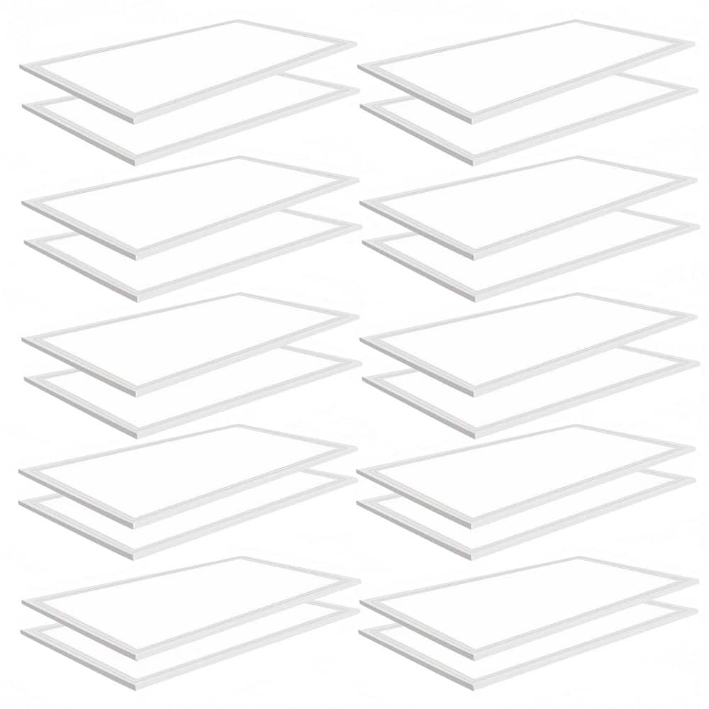 2 ft. x 4 ft. 7800 Lumens Integrated LED Panel Light, 5000K, Recessed Edge-Lit Troffer Fixture for Office, 20-Pack price history on PriceWatchPro