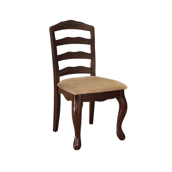Benjara Dark Walnut Townsville Cottage Side Chair (Set of 2)