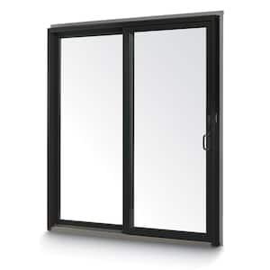 70-1/2 in. x 79-1/2 in. 200 Series Black Left-Hand Vinyl-Clad Wood Gliding Patio Door w/ Black Int and Black Hardware