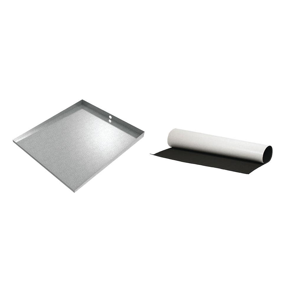 Drain Pan with Anti-Vibration Pad - 32 in. x 30 in. x 2.5 in. - Galvanized Steel price history on PriceWatchPro