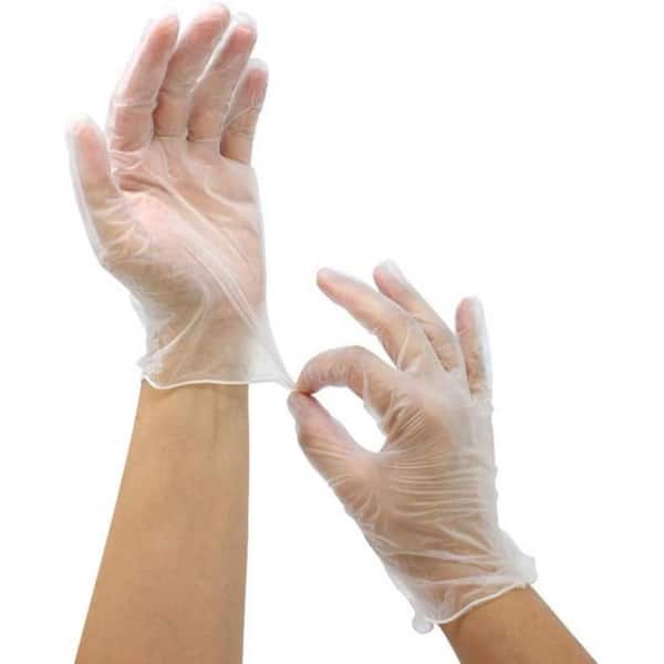 BISON LIFE Large Disposable Vinyl Multi-Purpose Gloves, (400-Count)
