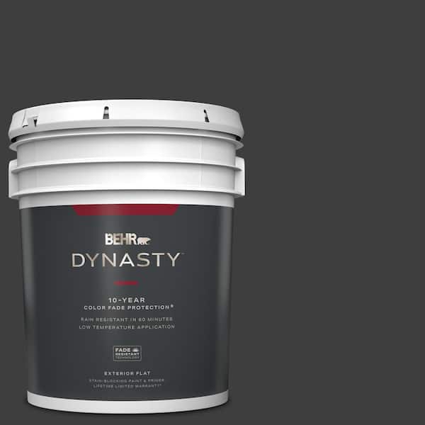 BEHR DYNASTY 5 gal. #N520-7 Carbon Flat Exterior Stain-Blocking Paint & Primer