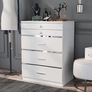 Solvang 5-Drawer White Chest of Drawers (39.5 in. H x 29.5 in. W x 19 in. D)